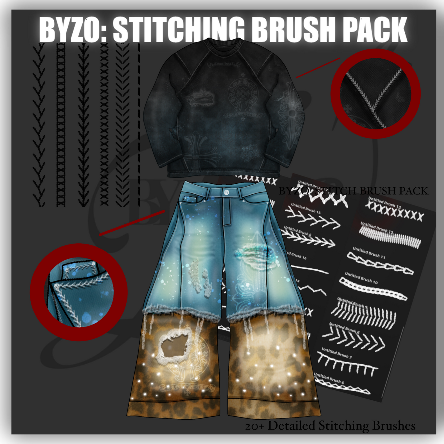 ByZo: Stitching Brushpack(20+ BRUSHES)
